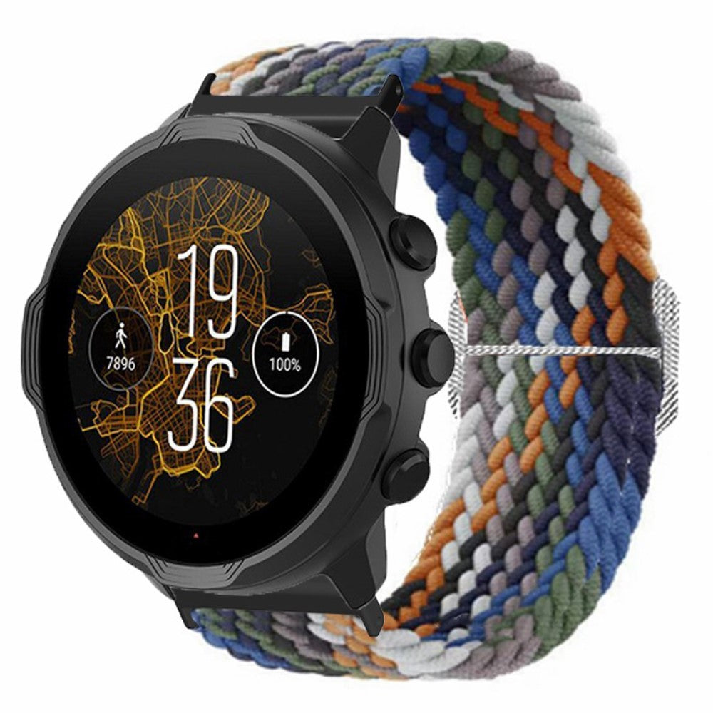 Suunto Spartan Sport Wrist HR Baro / Suunto 7 Watch Strap 24mm Braided Nylon Band - Denim#serie_12