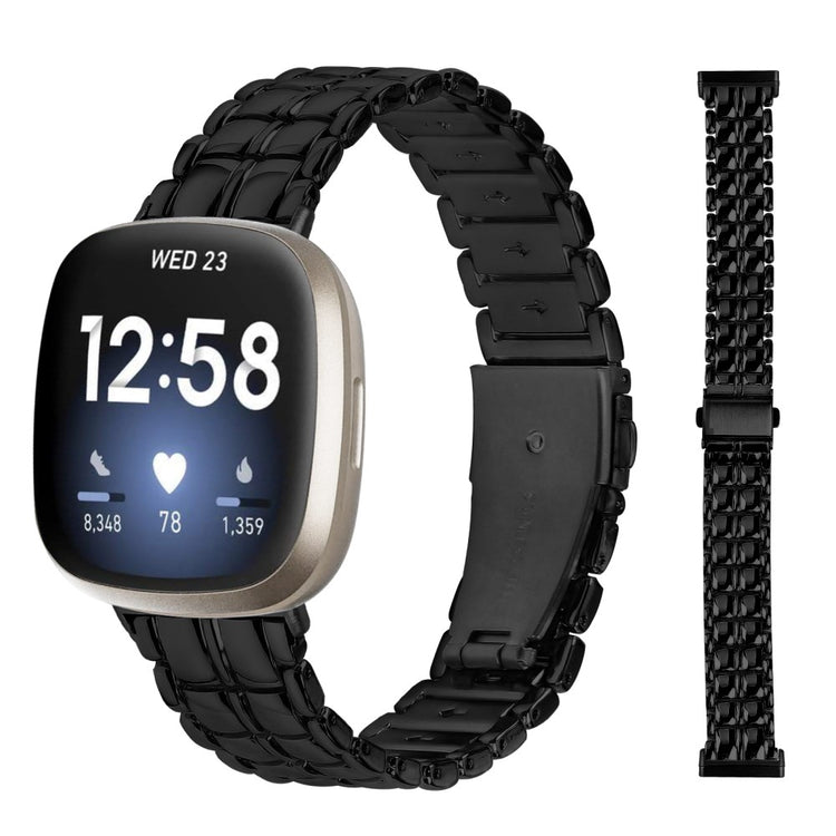 Skøn Metal Universal Rem passer til Fitbit Sense 1 / Fitbit Versa 3 - Sort#serie_1