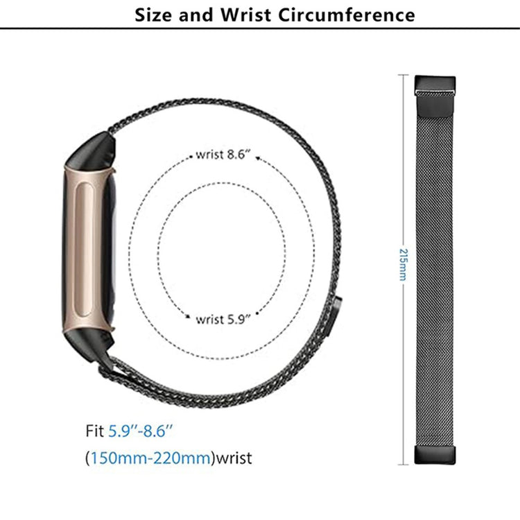 Super Nydelig Metal Rem passer til Fitbit Charge 2 - Sort#serie_4