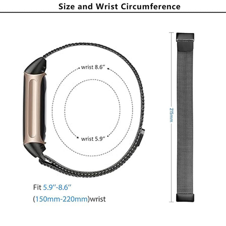 Fint Metal Universal Rem passer til Fitbit Charge 3 / Fitbit Charge 4 - Sølv#serie_6