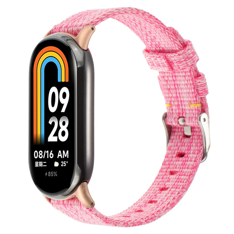 Super Smuk Nylon Rem passer til Xiaomi Smart Band 8 - Pink#serie_5