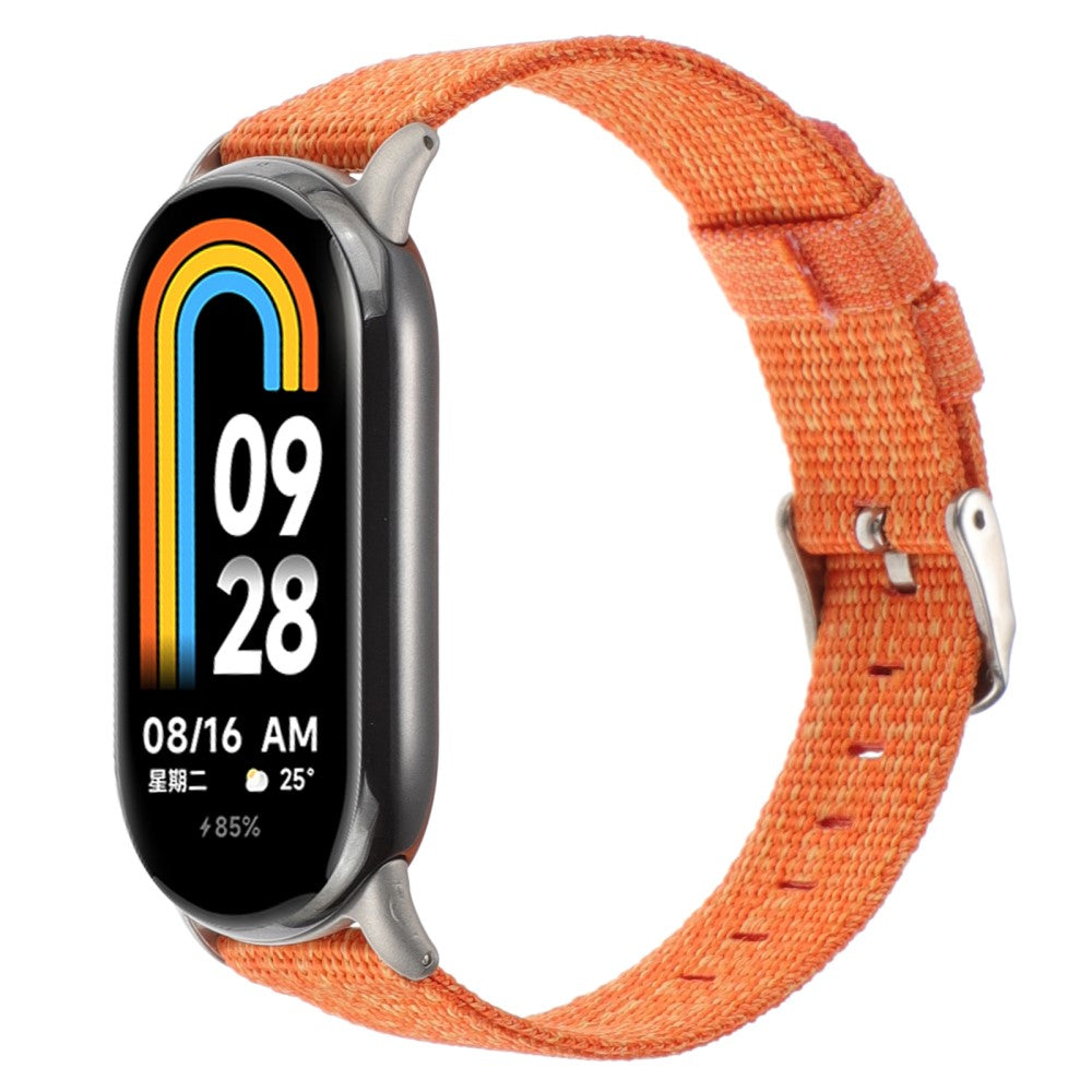 Super Smuk Nylon Rem passer til Xiaomi Smart Band 8 - Orange#serie_9