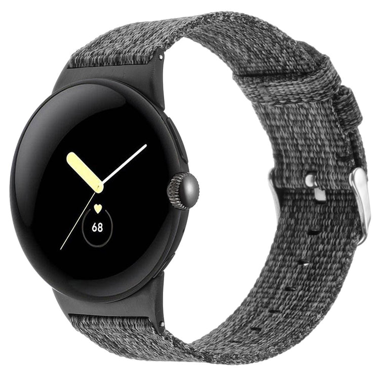 Nylon Universal Rem passer til Google Pixel Watch / Google Pixel Watch 2 - Sølv#serie_3