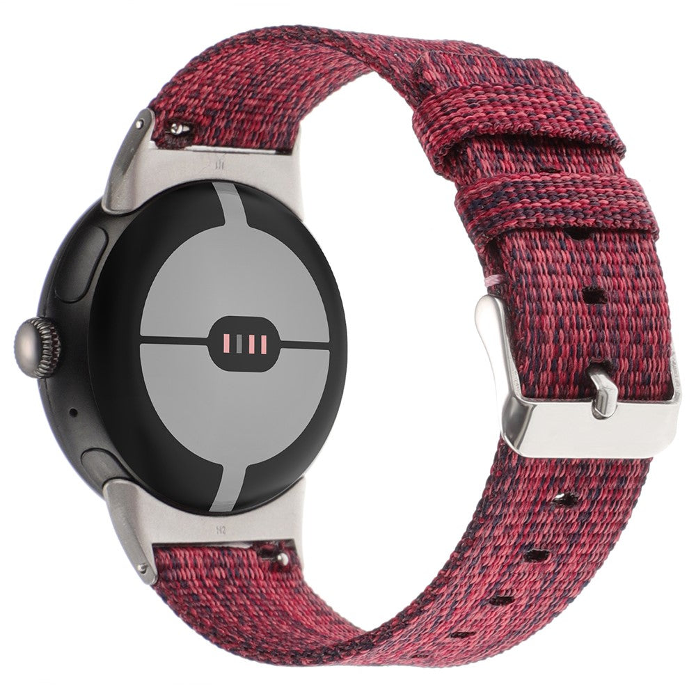Nylon Universal Rem passer til Google Pixel Watch / Google Pixel Watch 2 - Rød#serie_7