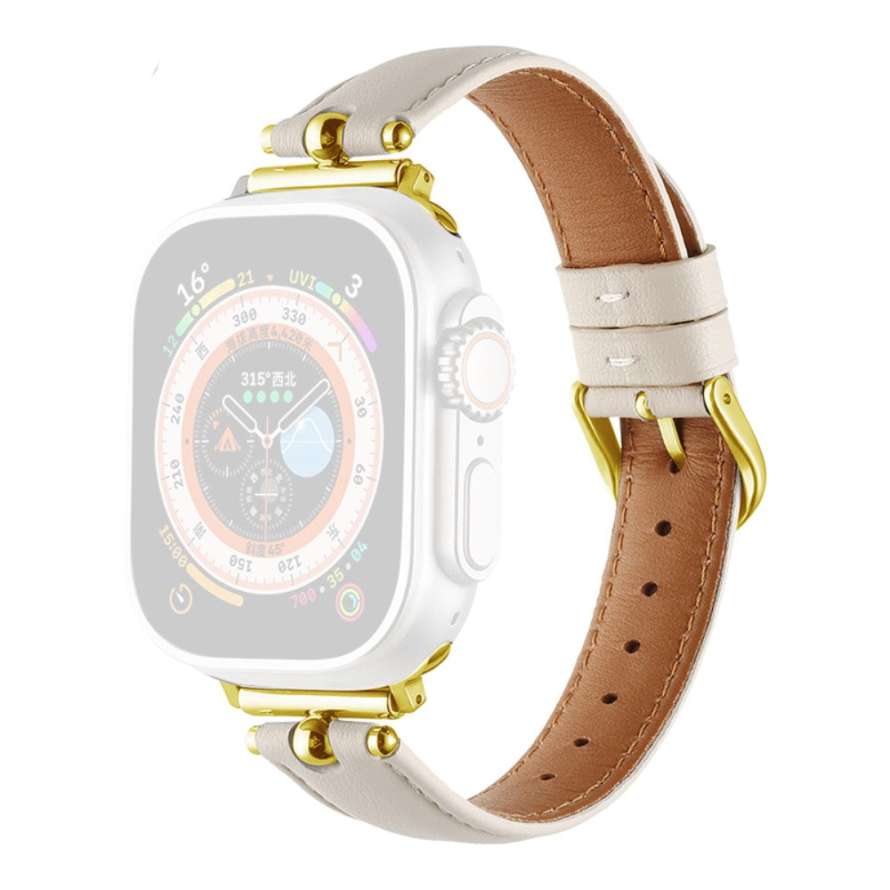 Helt Vildt Rart Kunstlæder Universal Rem passer til Apple Smartwatch - Hvid#serie_4