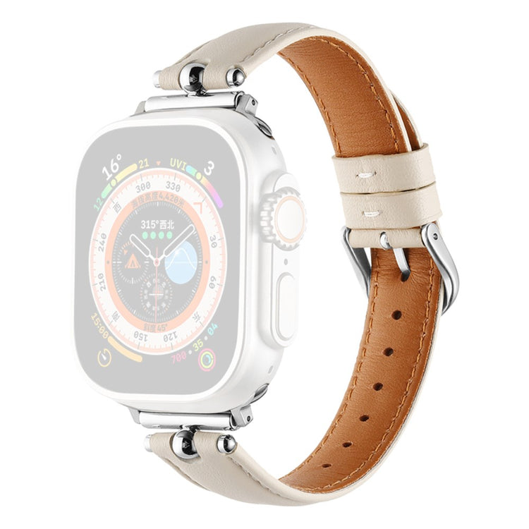 Helt Vildt Rart Kunstlæder Universal Rem passer til Apple Smartwatch - Hvid#serie_8