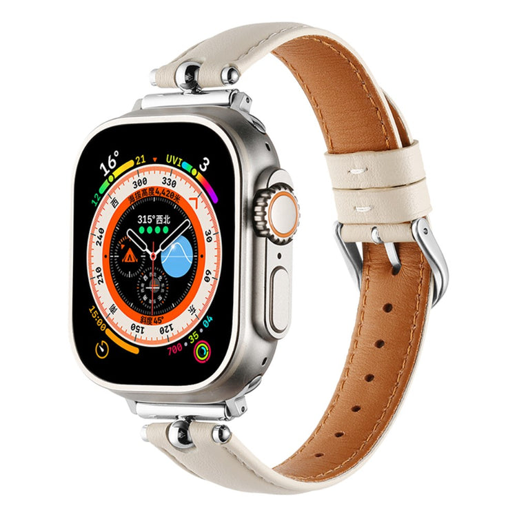 Helt Vildt Rart Kunstlæder Universal Rem passer til Apple Smartwatch - Hvid#serie_8