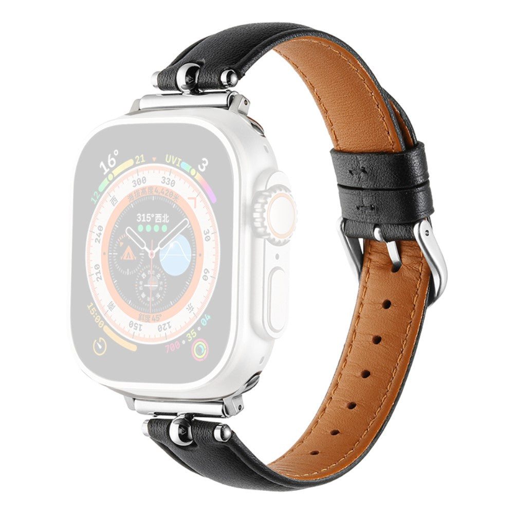 Helt Vildt Rart Kunstlæder Universal Rem passer til Apple Smartwatch - Sort#serie_10