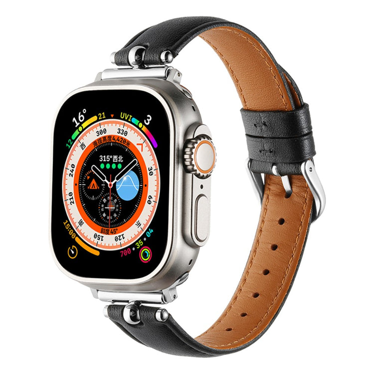Helt Vildt Rart Kunstlæder Universal Rem passer til Apple Smartwatch - Sort#serie_10