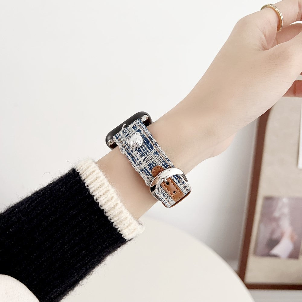 Super Slidstærk Nylon Universal Rem passer til Apple Smartwatch - Blå#serie_1