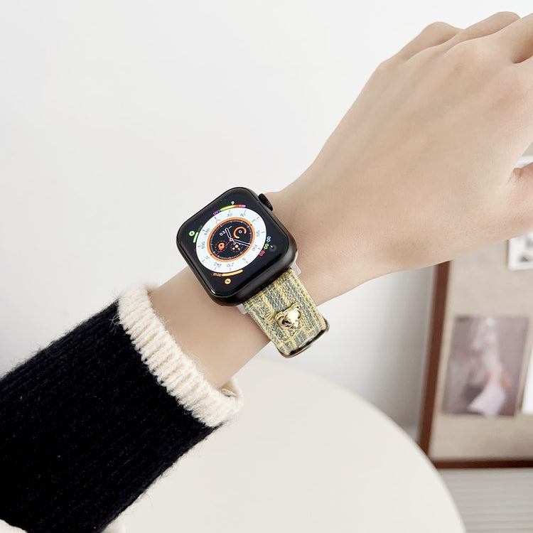 Super Slidstærk Nylon Universal Rem passer til Apple Smartwatch - Gul#serie_3