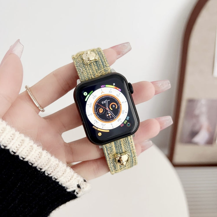 Super Slidstærk Nylon Universal Rem passer til Apple Smartwatch - Gul#serie_3