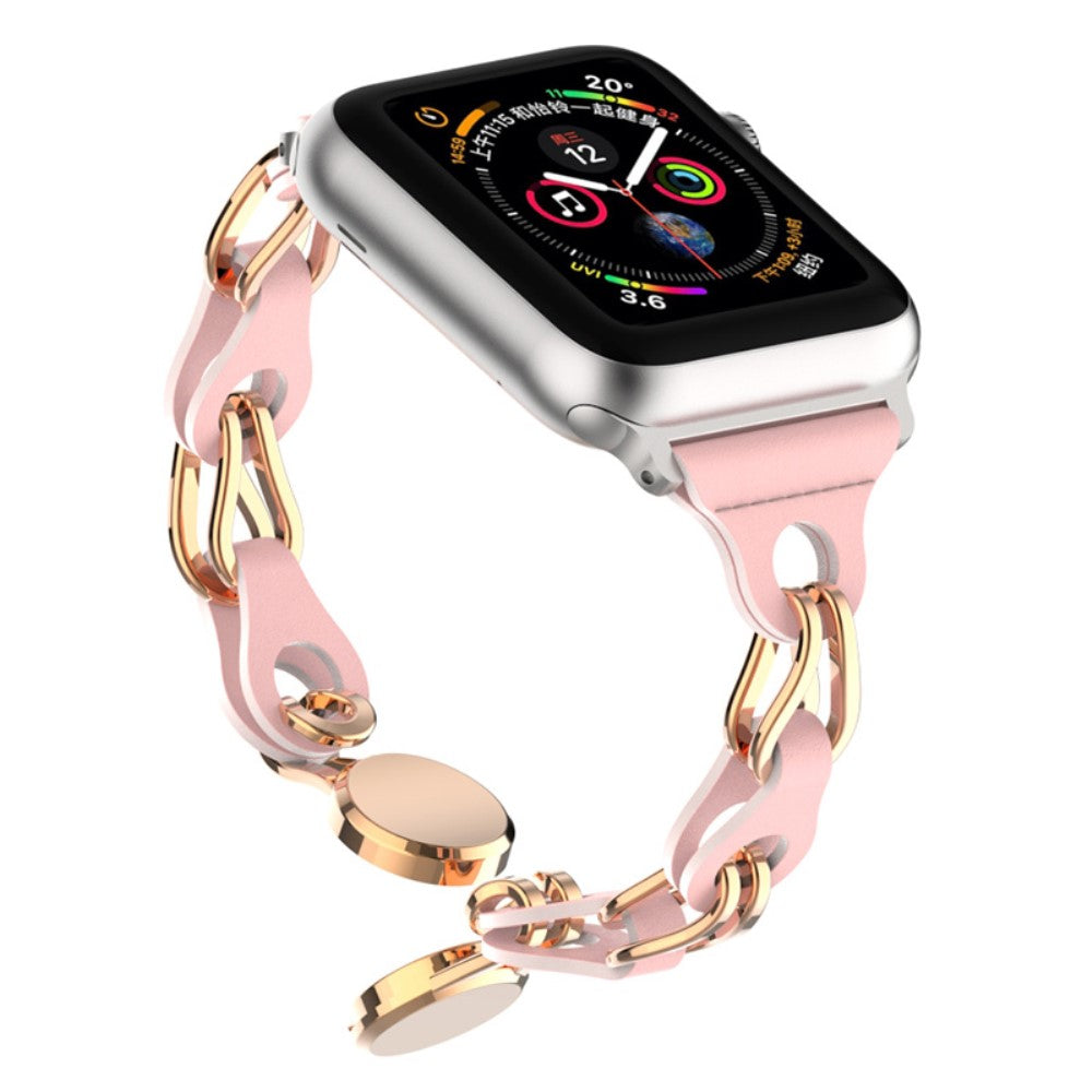 Fint Kunstlæder Universal Rem passer til Apple Smartwatch - Pink#serie_3