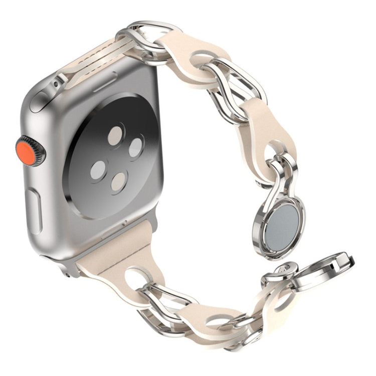 Fint Kunstlæder Universal Rem passer til Apple Smartwatch - Hvid#serie_5