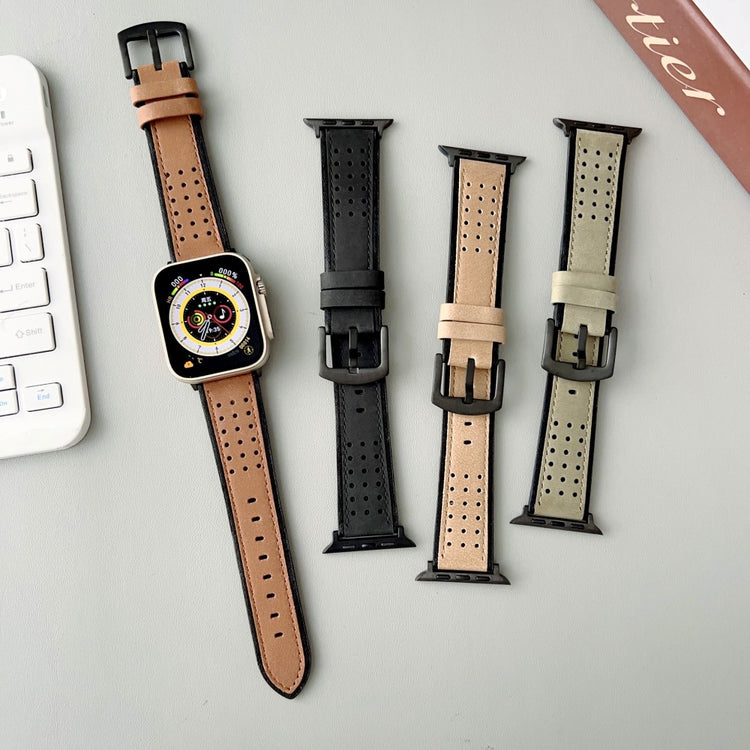 Helt Vildt Rart Ægte Læder Universal Rem passer til Apple Smartwatch - Brun#serie_2