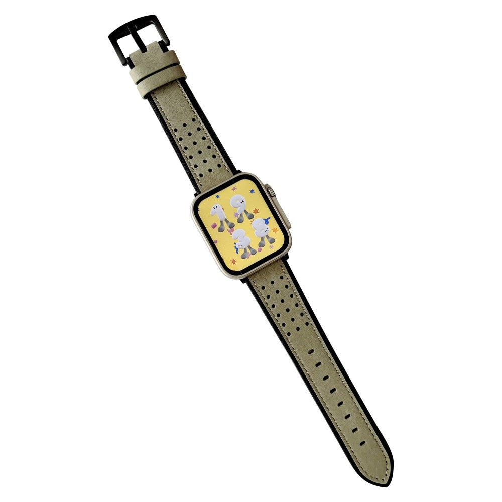 Helt Vildt Rart Ægte Læder Universal Rem passer til Apple Smartwatch - Grøn#serie_3