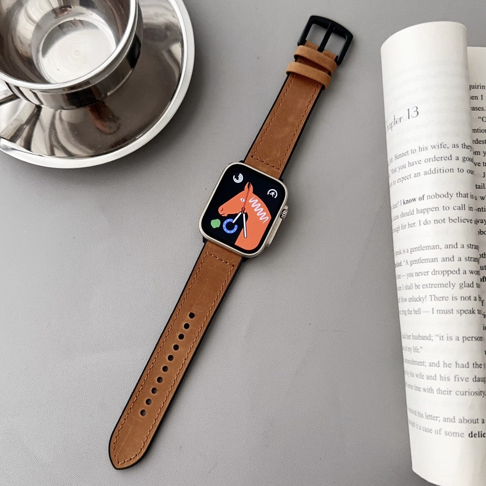 Supercool Kunstlæder Universal Rem passer til Apple Smartwatch - Brun#serie_3