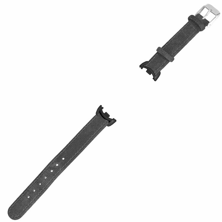 Fed Ægte Læder Rem passer til Xiaomi Smart Band 8 - Sølv#serie_2