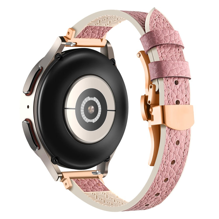 Rigtigt Slidstærk Ægte Læder Universal Rem passer til Smartwatch - Pink#serie_2