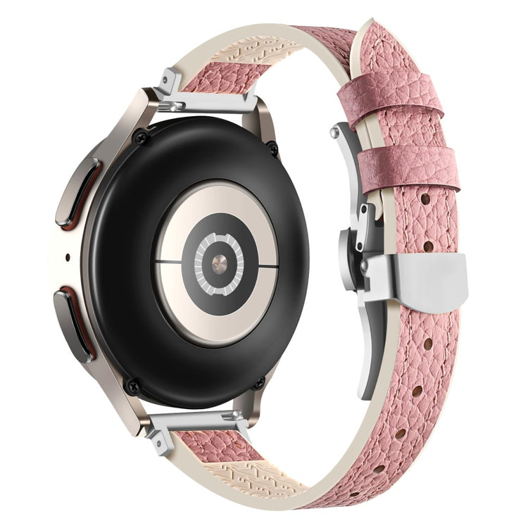 Rigtigt Slidstærk Ægte Læder Universal Rem passer til Smartwatch - Pink#serie_4