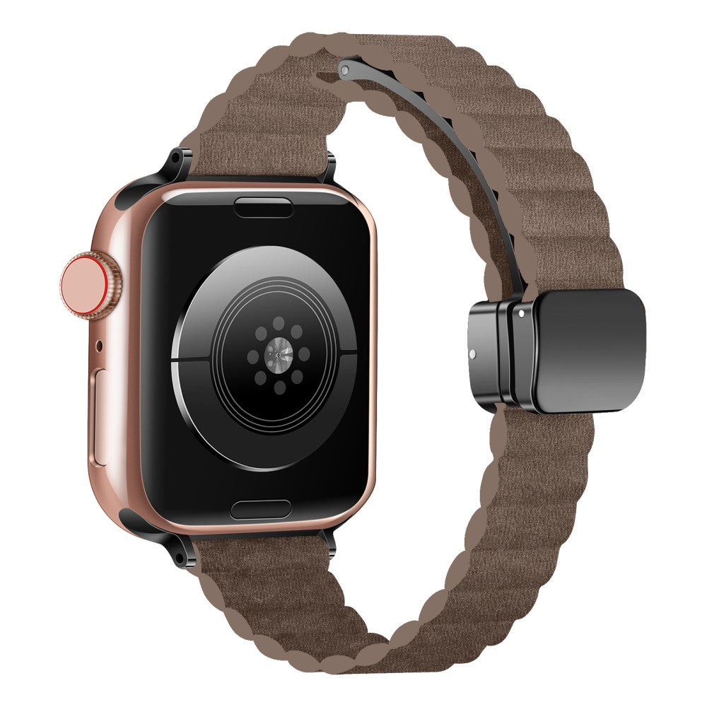 Rigtigt Rart Kunstlæder Universal Rem passer til Apple Smartwatch - Brun#serie_1