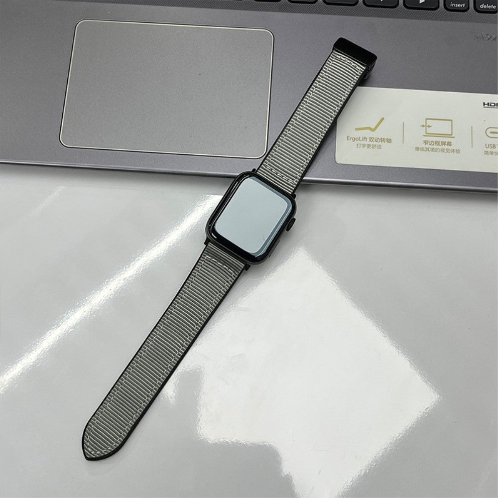 Super Flot Nylon Universal Rem passer til Apple Smartwatch - Sølv#serie_3
