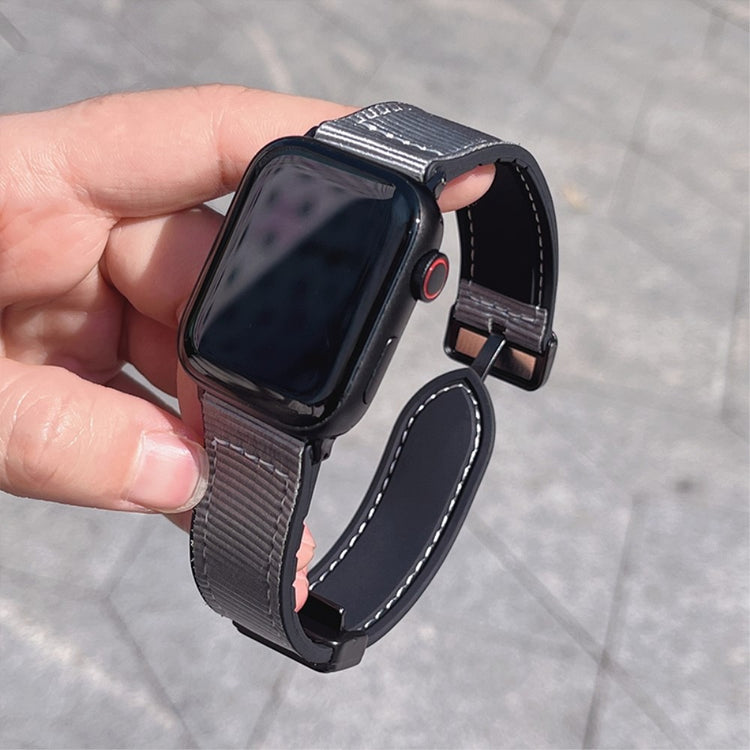 Super Flot Nylon Universal Rem passer til Apple Smartwatch - Sølv#serie_3