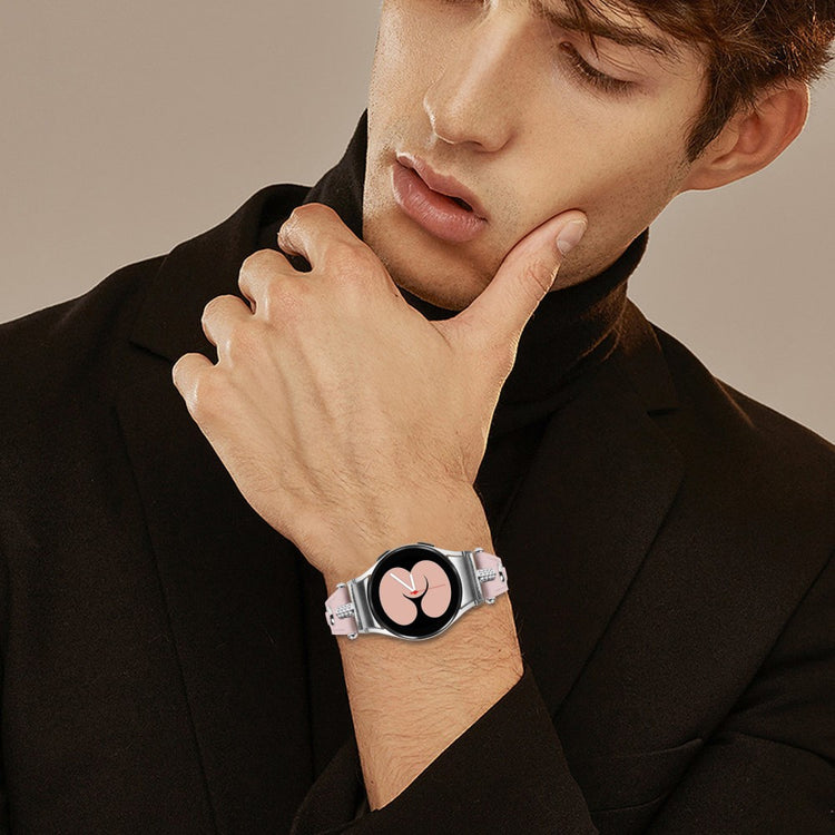 Vildt Kønt Ægte Læder Universal Rem passer til Samsung Smartwatch - Pink#serie_2
