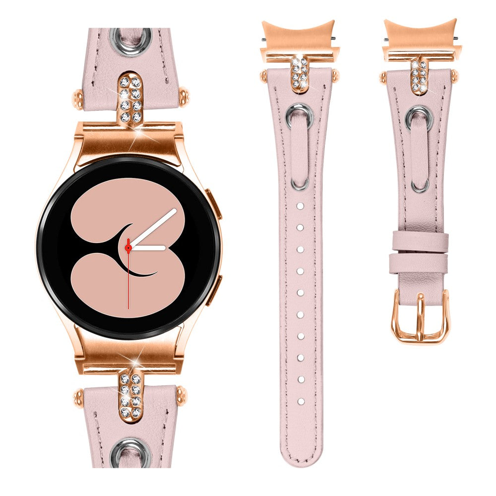 Rigtigt Pænt Ægte Læder Universal Rem passer til Samsung Smartwatch - Pink#serie_2