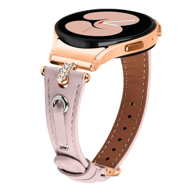 Rigtigt Pænt Ægte Læder Universal Rem passer til Samsung Smartwatch - Pink#serie_2