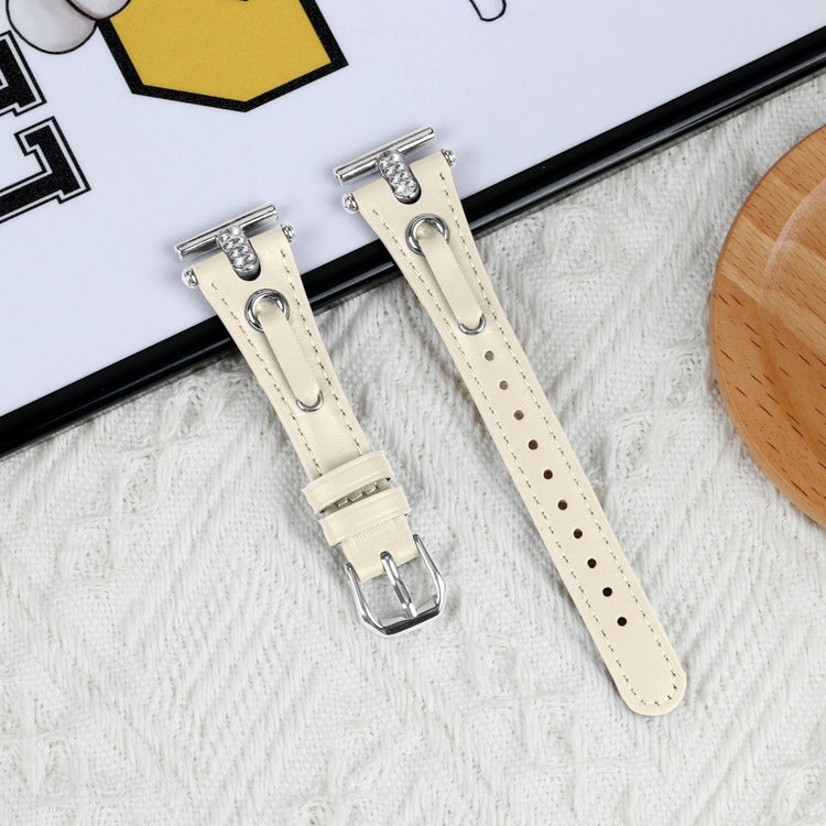 LG Watch Sport Wrist Watch Band Genuine Cow Leather T-shape Strap - Apricot#serie_4