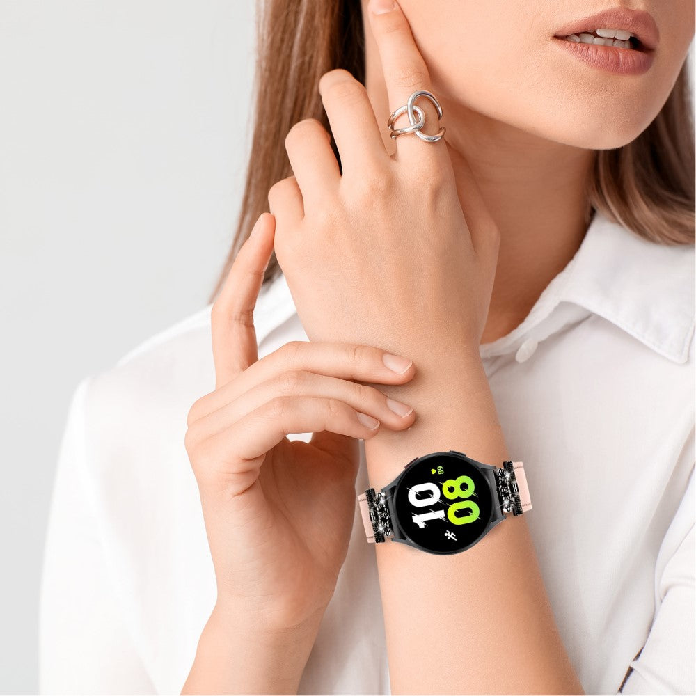 Mega Skøn Ægte Læder Universal Rem passer til Samsung Smartwatch - Pink#serie_4