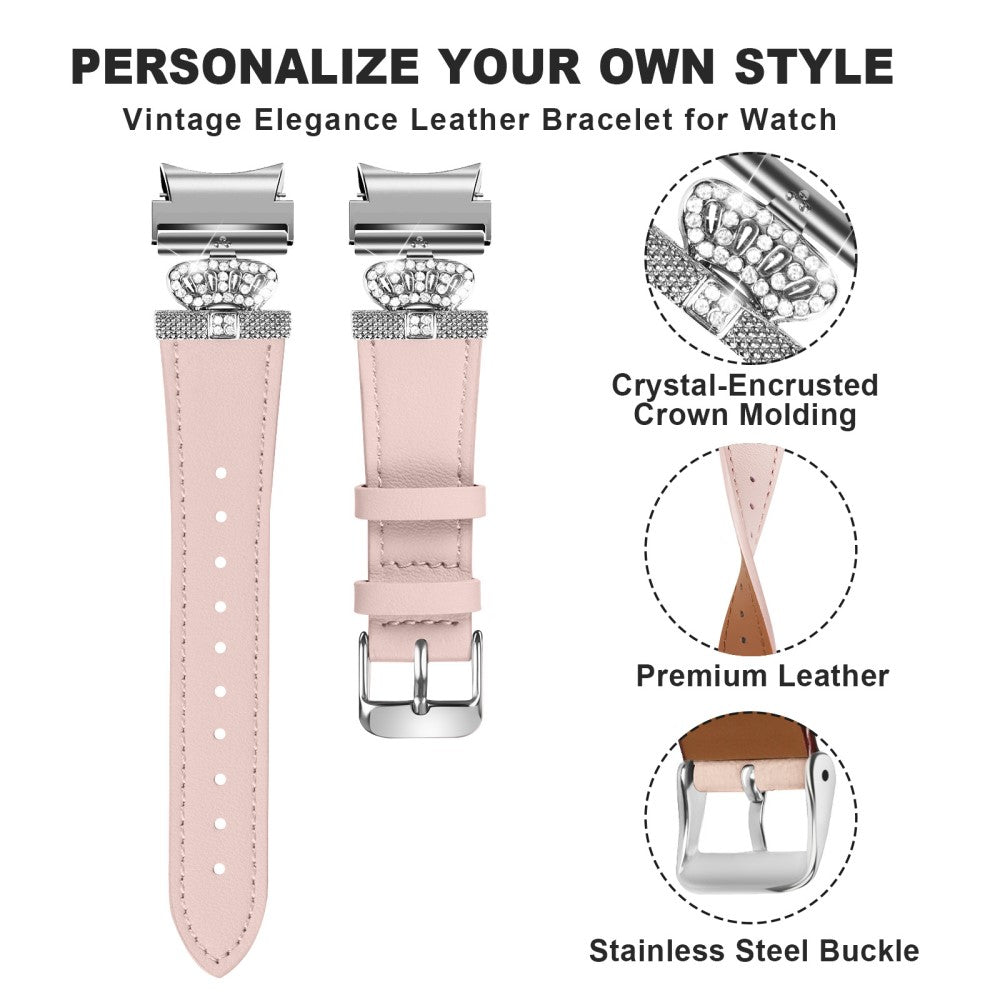Rigtigt Flot Ægte Læder Universal Rem passer til Samsung Smartwatch - Pink#serie_4