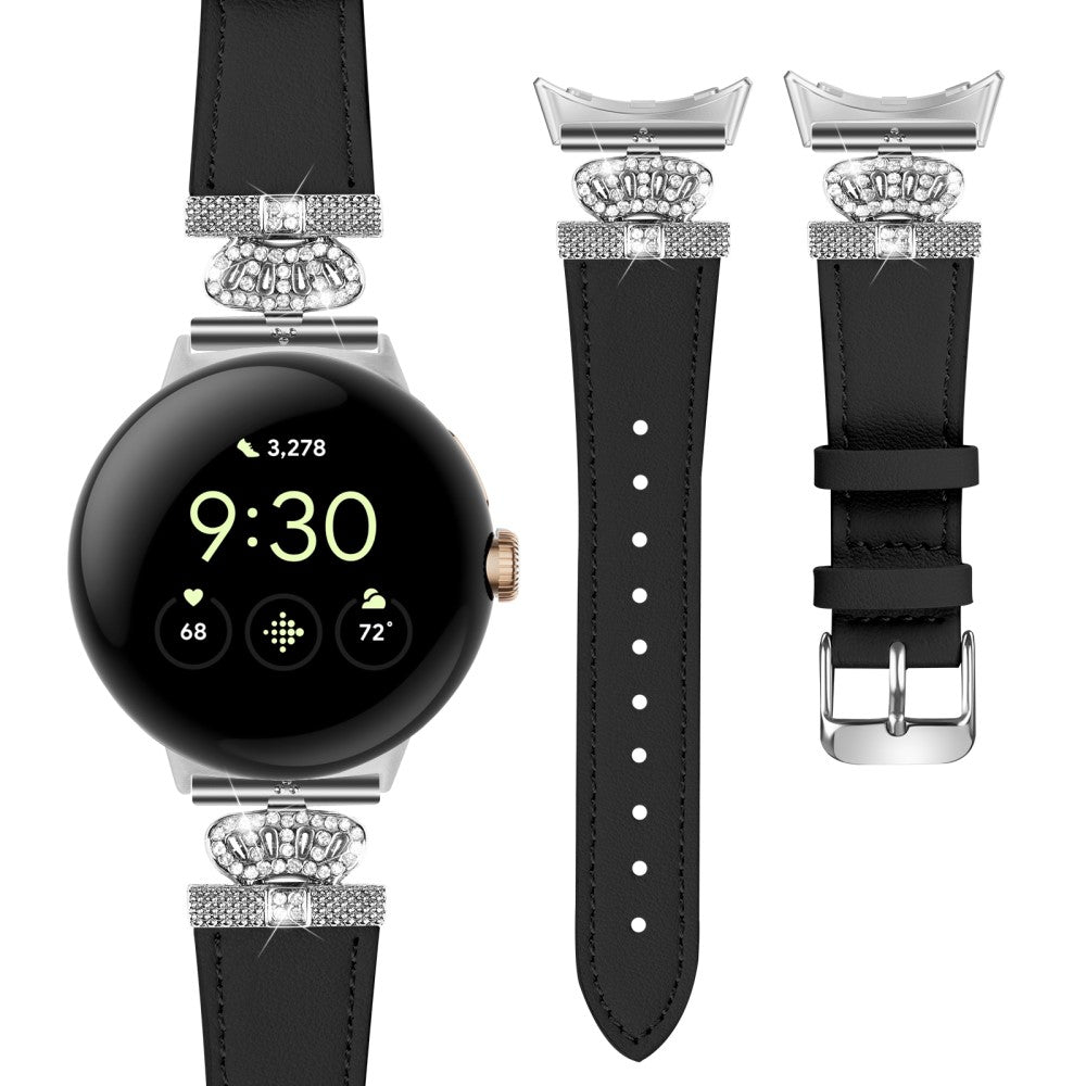 Mega Cool Ægte Læder Rem passer til Google Pixel Watch - Sort#serie_2