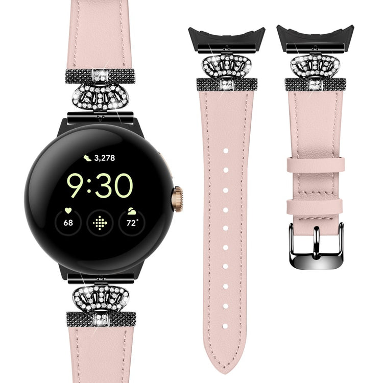 Rigtigt Smuk Ægte Læder Rem passer til Google Pixel Watch - Pink#serie_2