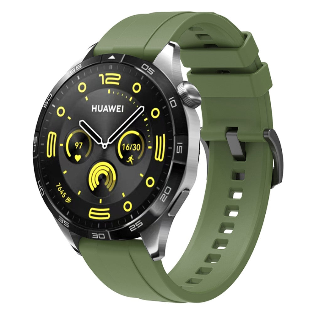 Super Smuk Silikone Rem passer til Huawei Watch GT 4 46mm - Grøn#serie_10