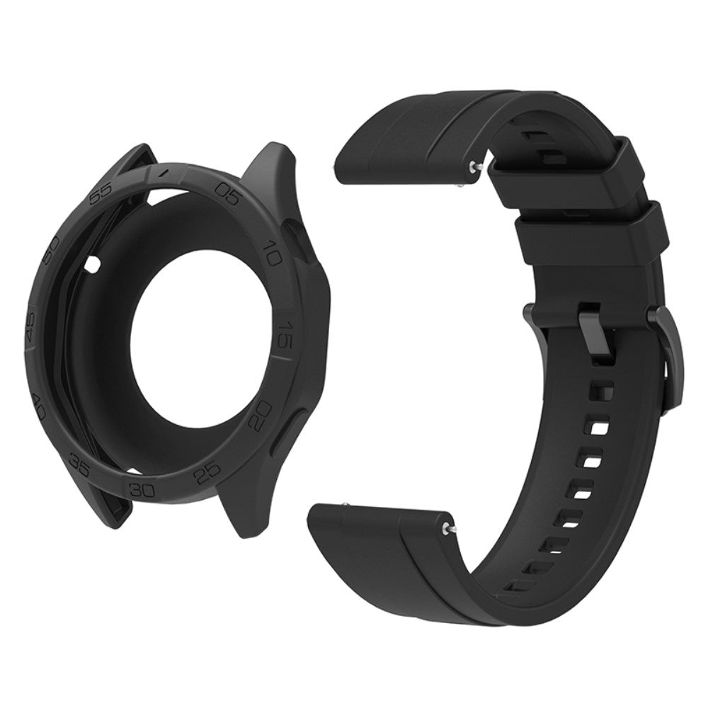 Silikone Rem med Etui passer til Huawei Watch GT 4 46mm - Sort#serie_5