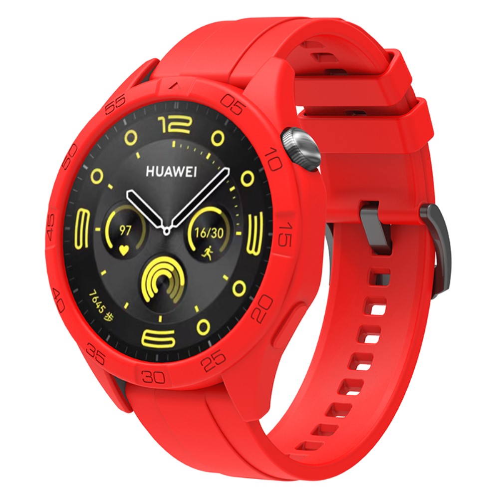 Silikone Rem med Etui passer til Huawei Watch GT 4 46mm - Rød#serie_6