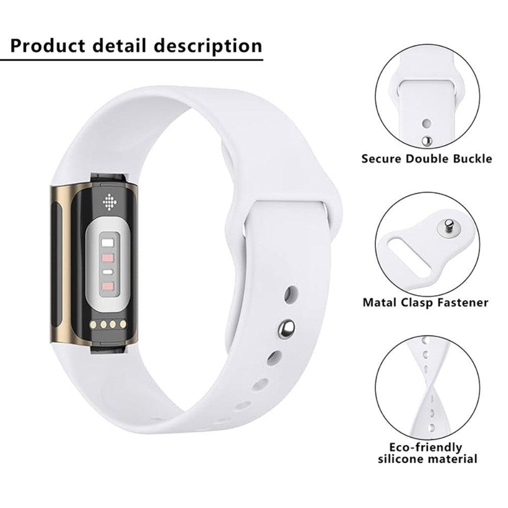 Silikone Universal Rem passer til Fitbit Charge 6 / Fitbit Charge 5 - Hvid#serie_2