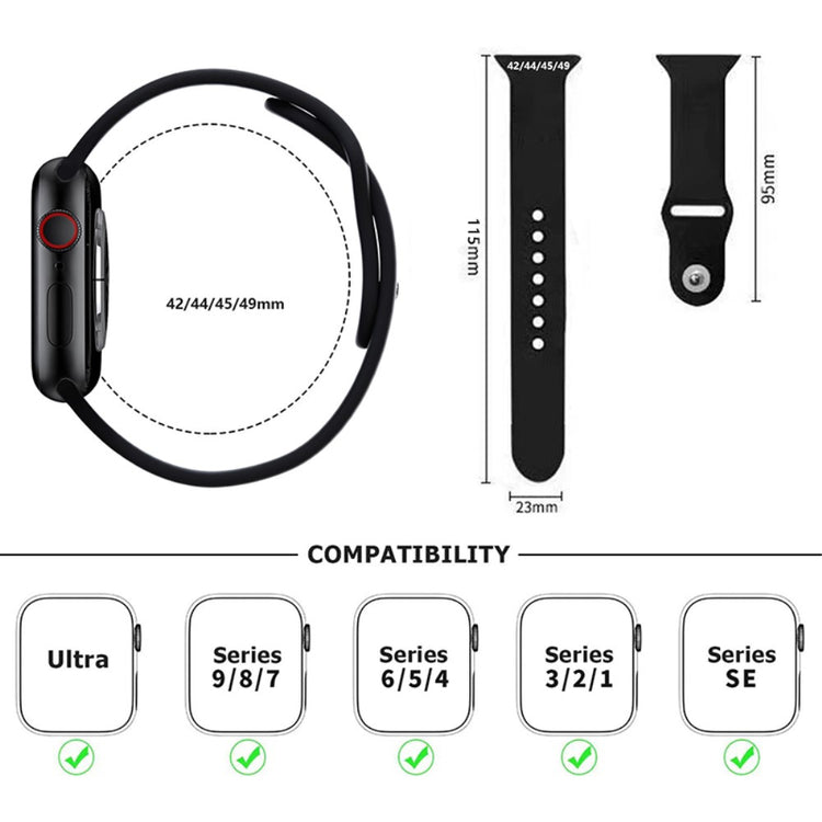 Helt Vildt Godt Silikone Universal Rem passer til Apple Smartwatch - Lilla#serie_12