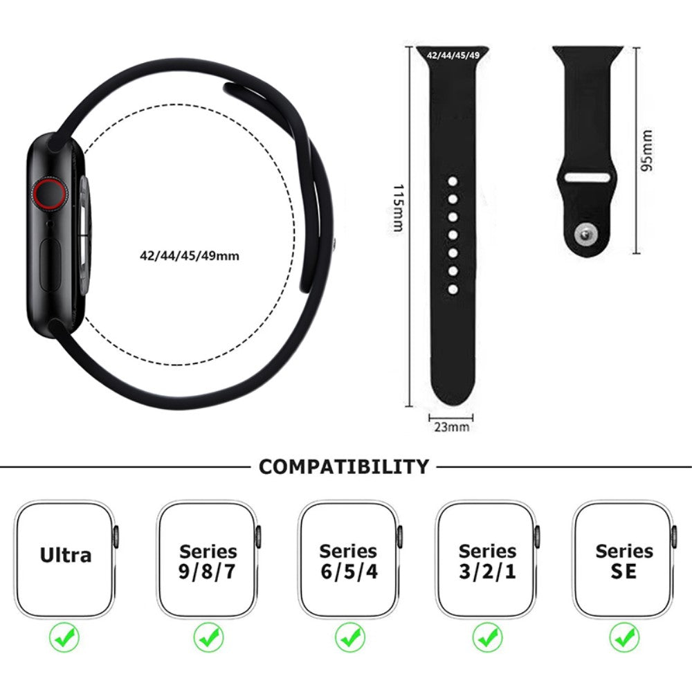 Helt Vildt Godt Silikone Universal Rem passer til Apple Smartwatch - Lilla#serie_15