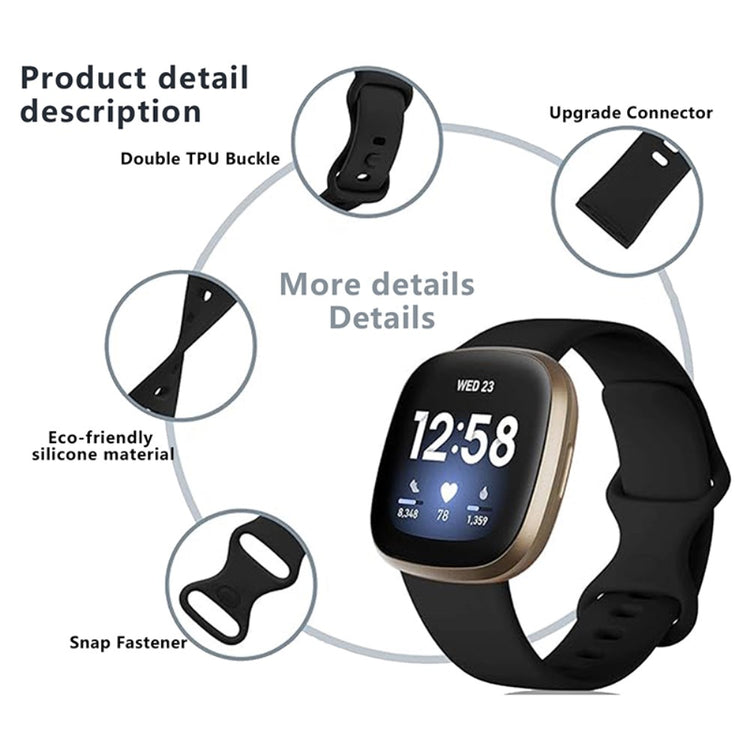 Super Smuk Silikone Universal Rem passer til Fitbit Smartwatch - Pink#serie_3
