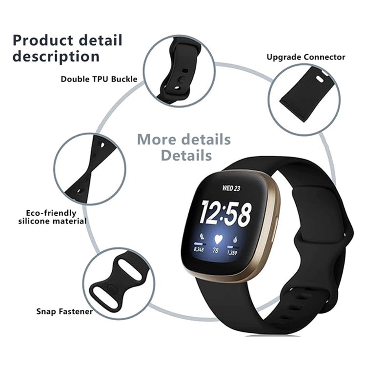 Helt Vildt Skøn Silikone Universal Rem passer til Fitbit Smartwatch - Hvid#serie_2