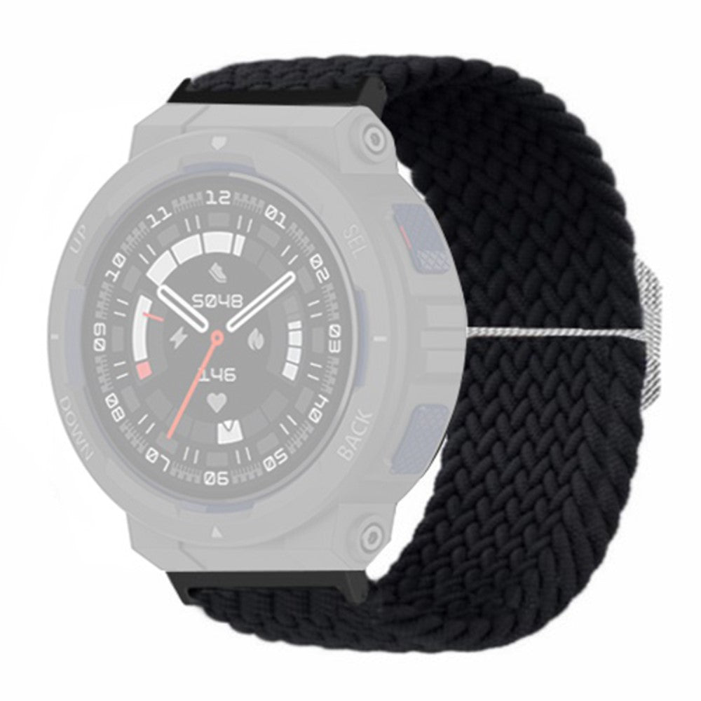 Rigtigt Godt Nylon Rem passer til Amazfit Active Edge - Sort#serie_6