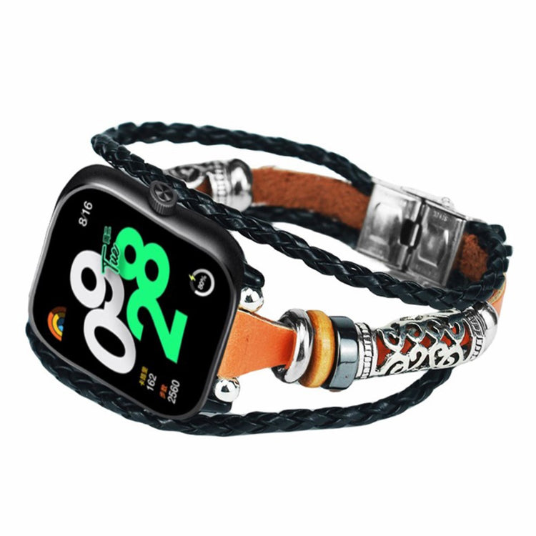 Vildt Smuk Sten Og Nylon Rem passer til Xiaomi Redmi Watch 4 - Brun#serie_2