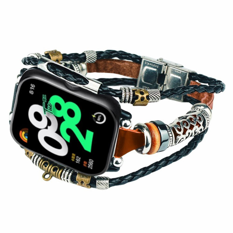 Meget Fed Kunstlæder Rem passer til Xiaomi Redmi Watch 4 - Brun#serie_2