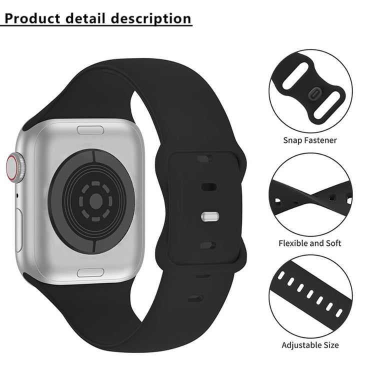 Stilfuld Silikone Universal Rem passer til Apple Smartwatch - Sølv#serie_1