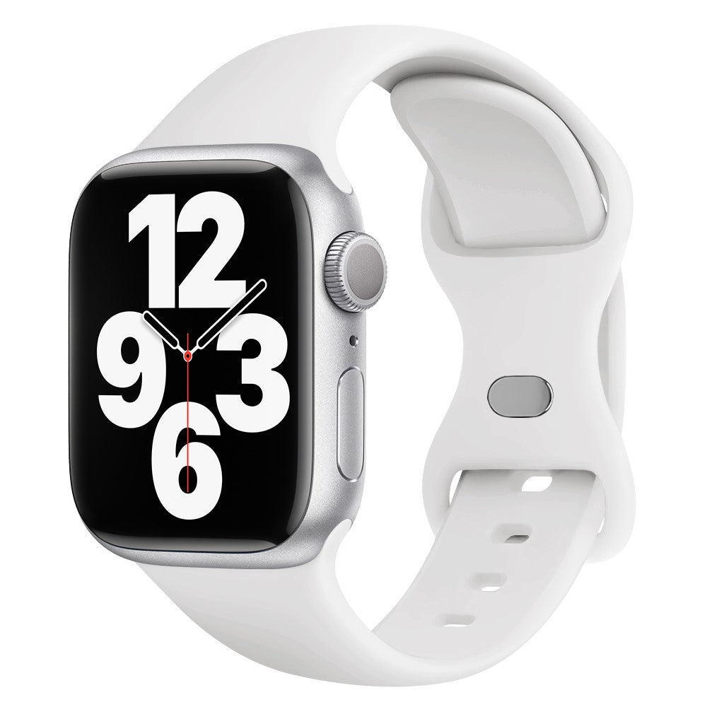 Stilfuld Silikone Universal Rem passer til Apple Smartwatch - Hvid#serie_2