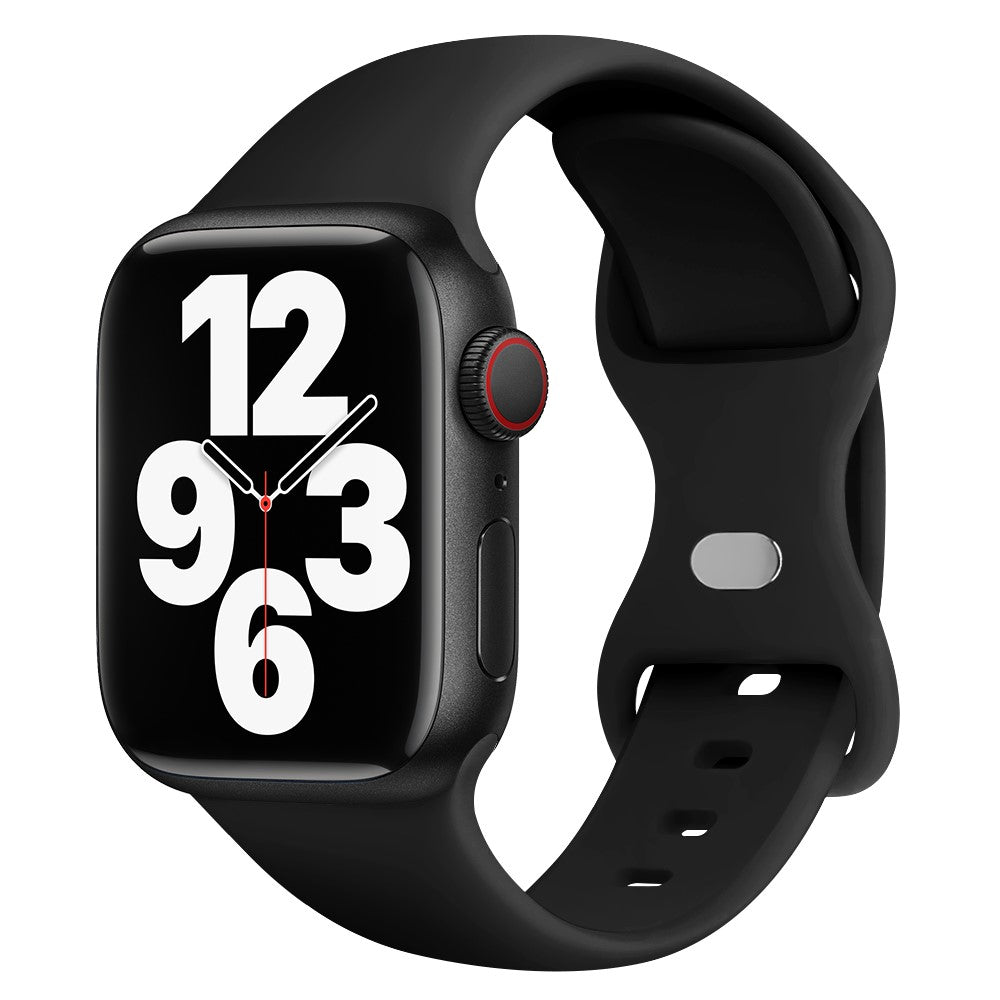 Stilfuld Silikone Universal Rem passer til Apple Smartwatch - Sort#serie_6