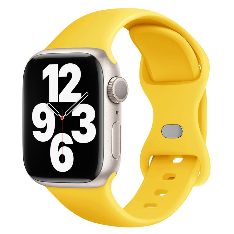 Stilfuld Silikone Universal Rem passer til Apple Smartwatch - Gul#serie_7